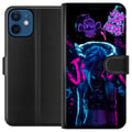 Miniatyrbilde 1 av 3: Kompatibelt Lommeboketui til Apple iPhone 12 Arcane Jinx plakat League of Legends LoL graffiti neon anime Netflix spillkarakter fanartdesign