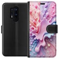 Miniatyrbillede 1 af 3: Kompatibel Tegnebogsetui til OnePlus 8 Pro Pastel-splashdesign – Abstrakt kunst i rosa, blåt og lilla farvemønster