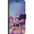 Miniatyrbilde 3 av 3: Kompatibelt Lommeboketui til Samsung Galaxy S23 Ultra HuntrX Collab-motiv med fargerike K-pop-karakterer i moderne futuristisk stil med glitrende det