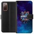 Miniatyrbild 1 av 3: Kompatibelt Plånboksfodral till Samsung Galaxy S20 FE Roblox gamingdesign med avatarer galaxbakgrund blå och lila toner populär Roblox stil episk car