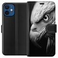 Pikkukuva 1 / 3: Yhteensopiva Lompakkokotelo Apple iPhone 12 mini Kotka muotokuva realistinen lähikuva voimakas kotka lintu eläinaihe vahva villieläinkuvitus luonto j