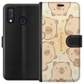 Miniatyrbillede 1 af 2: Kompatibel Tegnebogsetui til Samsung Galaxy A40 Søde kapivarer i pasteldesign – nuttede flodsvin i bløde farver, en sød og varm stil med charme og le