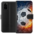 Miniatyrbillede 1 af 3: Kompatibel Tegnebogsetui til Samsung Galaxy S20+ Fodbold Ild