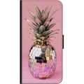 Miniatyrbilde 2 av 2: Kompatibelt Lommeboketui til Samsung Galaxy A03s Disco Pineapple ananas i speilmosaikk popkunst rosa bakgrunn glitrende tropisk design