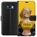 Miniatyrbillede 1 af 3: Kompatibel Tegnebogsetui til Samsung Galaxy S8 Gul animeinspireret illustration med blond karakter, stærk baggrund, kawaii-stil til trendy motiver