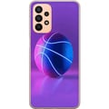 Miniatyrbilde 1 av 3: Kompatibelt Mobildeksel til Samsung Galaxy A23 Basketballplakat neon basketball sport glødende lilla blå retrobane idrettsutøver sportsdesign kunst
