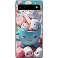 Miniatyrbilde 1 av 3: Kompatibelt Mobildeksel til Google Pixel 6a Kawaii marshmallow smile kawaii design med søte figurer i kopp fargerik og glad stil