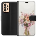 Miniatyrbillede 1 af 3: Kompatibel Tegnebogsetui til Samsung Galaxy A33 5G Mobilcover med farverig blomsterbuket i romantisk stil