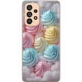 Miniatyrbilde 1 av 3: Kompatibelt Mobildeksel til Samsung Galaxy A53 5G Pastellmarengsmotiv med candyfargene rosa, blått og gult, søtt bakedesign for fikaelskere