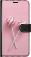 Miniatyrbillede 3 af 3: Kompatibel Tegnebogsetui til Samsung Galaxy A33 5G Lyserøde slikkepinde og slikdesign – Sødt pastelmotiv til trendy accessories