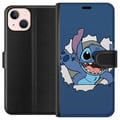 Miniatyrbillede 1 af 3: Kompatibel Tegnebogsetui til Apple iPhone 13 Disney Stitch Lilo og Stitch blå figur sød alien kawaii tegneseriefigur sjov plakat retro design