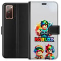 Miniatyrbillede 1 af 3: Kompatibel Tegnebogsetui til Samsung Galaxy S20 FE Roblox Rainbow Gamer Design farverig spilverden med figurer i regnbuens farver fyldt med glæde og