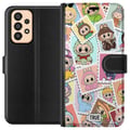Pikkukuva 1 / 3: Yhteensopiva Lompakkokotelo Samsung Galaxy A33 5G Cute Stamp Squad – söpö keräilyaihe, jossa on värikkäitä eläinasuihin pukeutuneita hahmoja ja leikk