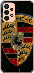 Miniatyrbillede 1 af 3: Kompatibel Mobilcover til Samsung Galaxy A23 Porschevåbenskjold plakat luksusbil emblem sportsvogn logo Stuttgart klassisk retrodesign bilmærke kunst