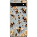 Miniatyrbillede 1 af 3: Kompatibel Mobilcover til Google Pixel 6a Bier og blomster blå baggrund naturinspireret design med charme og farve for et sommerligt udtryk