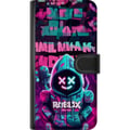 Pikkukuva 3 / 3: Yhteensopiva Lompakkokotelo Samsung Galaxy S23 Neon Gamer siisti peliaihe, jossa on huppu, neonvalot ja futuristinen pelityyli