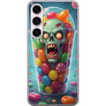 Pikkukuva 1 / 3: Yhteensopiva Puhelinkuori Samsung Galaxy S23 Zombie juliste karkkikuppi kauhu taide karkki pääkallo pelottava värikäs halloween karmiva design
