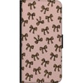 Miniatyrbilde 2 av 2: Kompatibelt Lommeboketui til Samsung Galaxy A03s Leopardmønstrede sløyfer rosa bakgrunn mote jentete søt retro mønster mote mønster stilig dekor