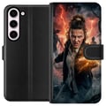 Pikkukuva 1 / 3: Yhteensopiva Lompakkokotelo Samsung Galaxy S23 Fantasiamuotokuva nuoresta naisesta, jolla on salamaenergiaa, tumma tausta, dramaattinen toiminnalline