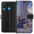 Miniatyrbillede 1 af 3: Kompatibel Tegnebogsetui til Huawei P30 lite Stitch under et tæppe med telefon, aftenhygge i blå toner, charmerende drømmeagtigt design til alle, der