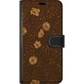Miniatyrbillede 3 af 3: Kompatibel Tegnebogsetui til Samsung Galaxy S10+ Retro blomstermønster brun baggrund blomster vintage 70’er-stil boheme tapetdesign tryk
