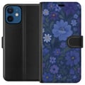 Miniatyrbilde 1 av 3: Kompatibelt Lommeboketui til Apple iPhone 12 Midnattsblomster i en dypblå drømmeaktig sommerkveld
