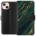 Pikkukuva 1 / 3: Yhteensopiva Lompakkokotelo Apple iPhone 13 mini Marmori Kulta Vihreä