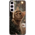 Pikkukuva 1 / 3: Yhteensopiva Puhelinkuori Samsung Galaxy S23+ Joulukuuseen kiipeävä kissa lumisateessa, kodikas talvidesign täydellinen kissa- ja joulun ystäville
