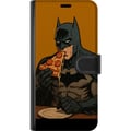 Miniatyrbild 3 av 3: Kompatibelt Plånboksfodral till Apple iPhone 12 Batman poster eating pizza DC Comics hero cartoon comic retro humor fun food illustration funny art