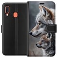 Miniatyrbild 1 av 2: Kompatibelt Plånboksfodral till Samsung Galaxy A20e Wolves Wild Nature Animal Mystic