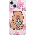 Miniatyrbild 1 av 3: Kompatibelt Mobilskal till Apple iPhone 14 Plus Kawaii Capybara Hjärtan Anime Stil Söt Design Djurmotiv TikTok Populärt Present Tjej