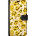 Miniatyrbild 3 av 3: Kompatibelt Plånboksfodral till Samsung Galaxy A40 Lekfullt smileymönster med gula former i modern grafisk stil