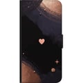 Miniatyrbilde 2 av 2: Kompatibelt Lommeboketui til Samsung Galaxy A03s Stilisert kjærlighetstema i mørke toner med kobberglans