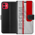 Miniatyrbilde 1 av 3: Kompatibelt Lommeboketui til Apple iPhone 11 Arsenal FC-emblem fotballklubb-plakat Gunners Premier League-logo rød hvit bakgrunn retrodesignkunst