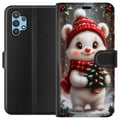 Miniatyrbilde 1 av 3: Kompatibelt Lommeboketui til Samsung Galaxy A32 5G Julebjørn rød lue søt bjørn lite grantre kawaii koselig vinter skog festlig jul kunstplakat