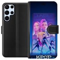 Pikkukuva 1 / 3: Yhteensopiva Lompakkokotelo Samsung Galaxy S22 Ultra 5G KPop Demon Hunters 2 HuntrX futuristinen KPop-aihe näyttämöllä ja vahvalla energialla