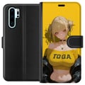 Miniatyrbild 1 av 3: Kompatibelt Plånboksfodral till Huawei P30 Pro Gul animeinspirerad illustration med blond karaktär stark bakgrund kawaii stil för trendiga motiv