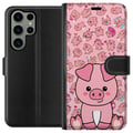 Miniatyrbild 1 av 3: Kompatibelt Plånboksfodral till Samsung Galaxy S23 Ultra Kawaii Pig Cute Pink Animal Anime