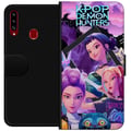 Miniatyrbild 1 av 2: Kompatibelt Plånboksfodral till Samsung Galaxy A20s K-Pop Demon Hunters anime inspirerad futuristisk stad med tre hjältinnor och lila neonljus