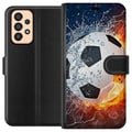 Miniatyrbild 1 av 3: Kompatibelt Plånboksfodral till Samsung Galaxy A33 5G Fotboll Eld