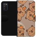Miniatyrbilde 1 av 2: Kompatibelt Lommeboketui til Samsung Galaxy A03s Gullige capybaraer i varme toner med appelsiner og glade uttrykk