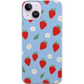 Miniatyrbillede 1 af 3: Kompatibel Mobilcover til Apple iPhone 14 Plus jordbær jordbær mønster sommer blomster præstekrave svensk midsommer retro tryk bærdesign