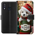Miniatyrbillede 1 af 2: Kompatibel Tegnebogsetui til Samsung Galaxy A40 December hvalp jul sød hund nissehue hyggelig jul hvalp festlig sne lys yndig ferie plakat