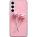 Pikkukuva 1 / 3: Yhteensopiva Puhelinkuori Samsung Galaxy S23+ Vaaleanpunaiset tikkarit ja karkkidesign – Söpö pastellikuvio trendikkäille asusteille