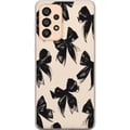 Pikkukuva 1 / 3: Yhteensopiva Puhelinkuori Samsung Galaxy A33 5G Mustat rusetit beigen taustan päällä, elegantti ajaton design pehmeillä kontrasteilla ja ylellisellä