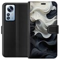 Pikkukuva 1 / 3: Yhteensopiva Lompakkokotelo Xiaomi 12 Pro Silkki Musta/Valkoinen