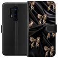 Miniatyrbilde 1 av 3: Kompatibelt Lommeboketui til OnePlus 8 Pro Leopardrosetter på svart silke, luksuriøst mønster med eksklusiv motefølelse, perfekt for deg som liker el