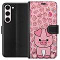 Pikkukuva 1 / 3: Yhteensopiva Lompakkokotelo Samsung Galaxy S23 Kawaii Sika Söpö Vaaleanpunainen Eläin Anime