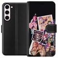 Pikkukuva 1 / 3: Yhteensopiva Lompakkokotelo Samsung Galaxy S23+ HuntrX Manga Squad värikäs kuvitus, jossa on KPop-henkisiä tyttöjä piirretyssä anime-tyylissä ja voim