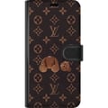 Pikkukuva 3 / 3: Yhteensopiva Lompakkokotelo Samsung Galaxy S10 Lite Ylellinen monogrammikuvio, jossa on rikkinäinen nalle tumman muotivaikutteisen estetiikan keskell